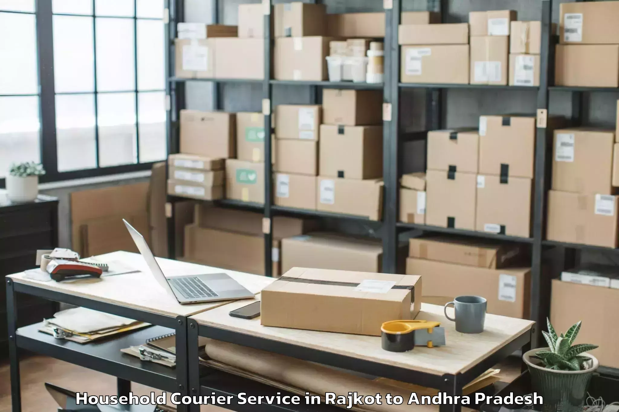 Quality Rajkot to Peddvaduguru Household Courier